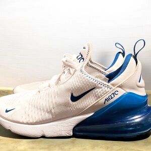 Nike Air Max 270 Cream and Blue Sneakers